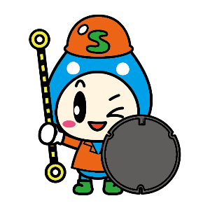 マンホールを持つすいちゃんのイラスト
