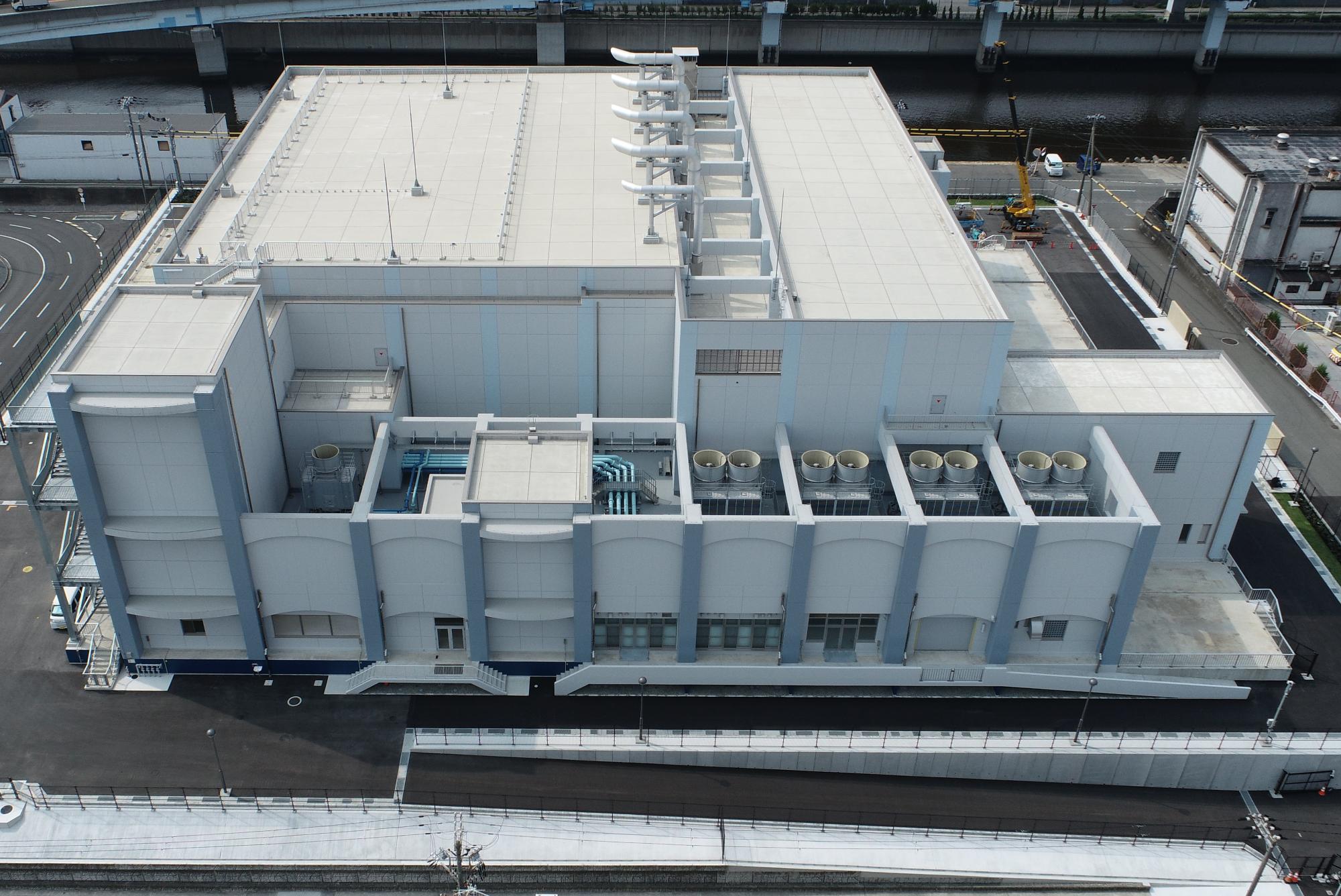 古川下水ポンプ場の北側からの写真