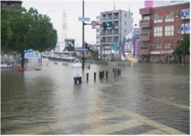 堺市のおける大雨の状況