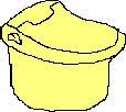 黄色いタンクレス大便器のイラスト